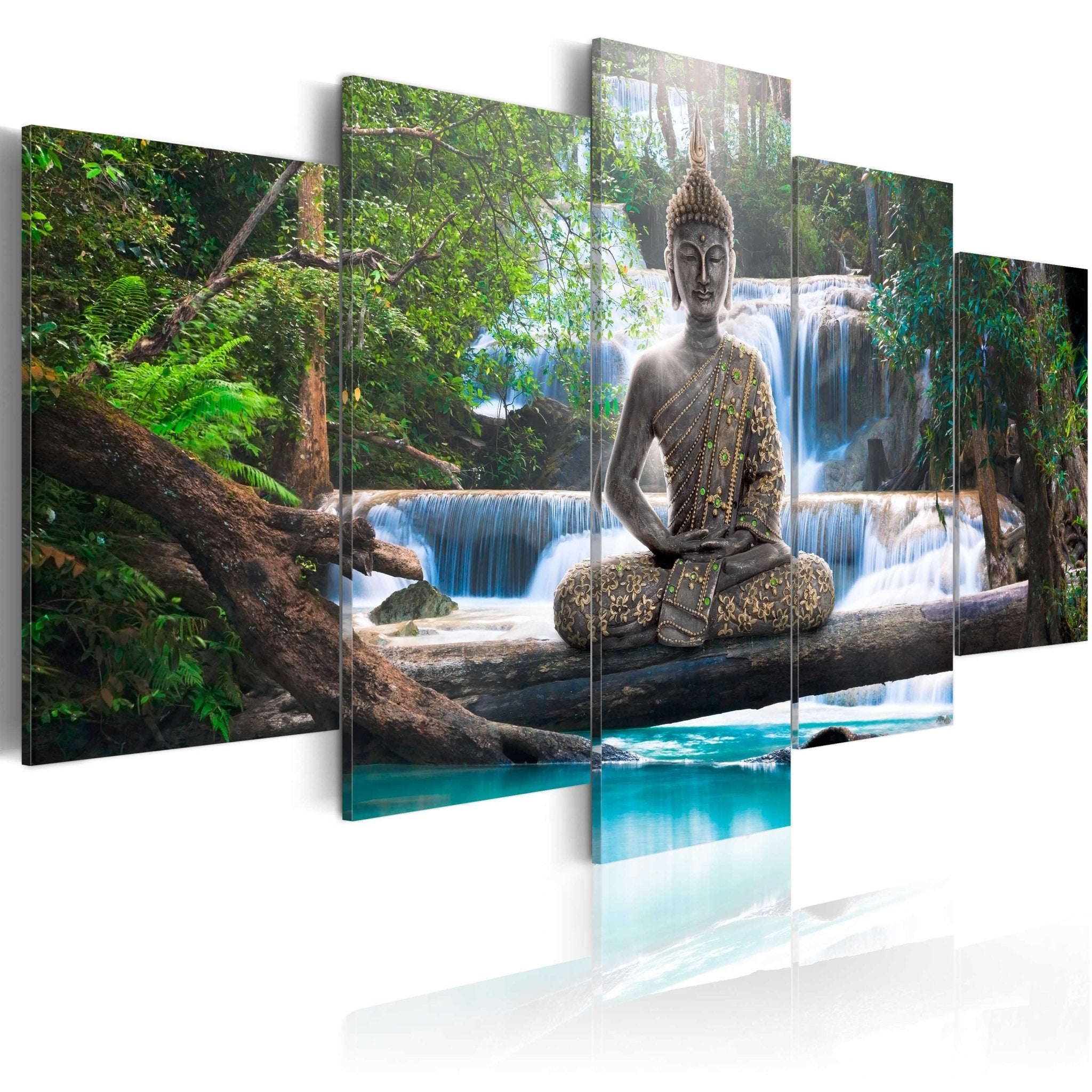 Canvas taulu - Buddha and waterfall | Vesiputous Canvas